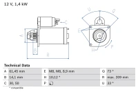 Anlasser Fiesta 1.4TDCI 01- BX