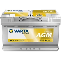 AUTOBATTERIE 80AH/+R/START-STOP/AGM/SIL