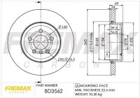 BR.SCHEIBE /H/BMW 5 F10 530D 10-/1 STK!/