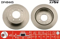 BR.SCHEIBE/H/ PAJERO 3.2DT 06-/332.74.5