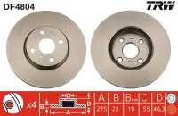 BR.SCHEIBE/V/YARIS 05- /SET/