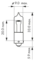 GLÜHLAMPE HAL.MINI H21W 12V 21W BAY9S/10