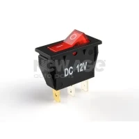 SCHALTER BELEUCHTET GROSS SCHMAL 12 V